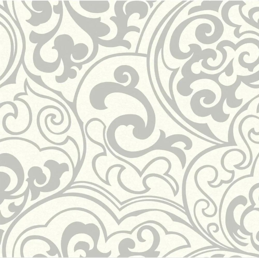 Wallpaper Her Divine Silver Glitter Swirls